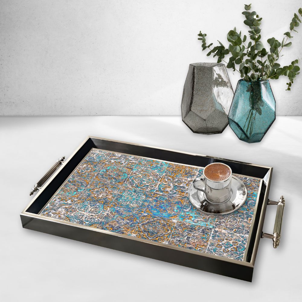 G�m�� Siyah �er�eveli L�x Tepsi