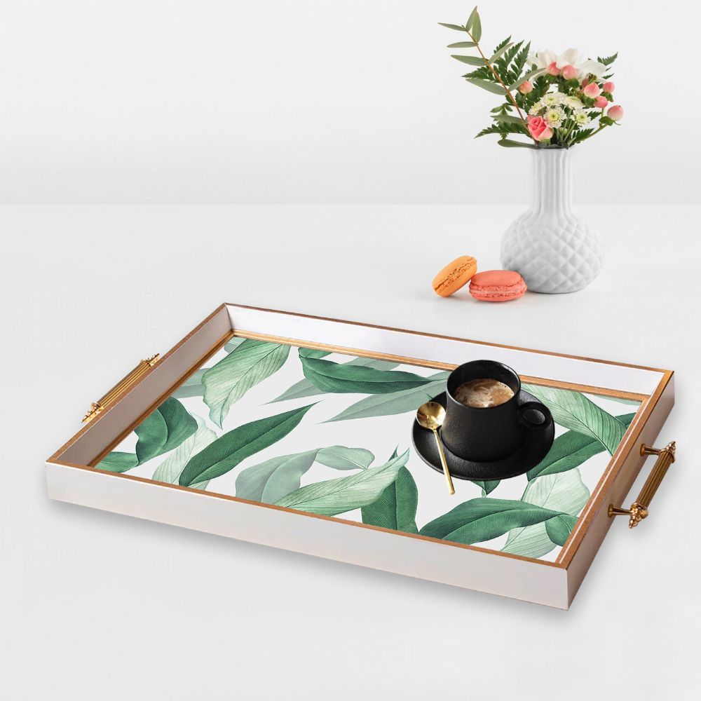 Beyaz Alt�n �er�eveli L�ks Sunum Tepsisi TPB2